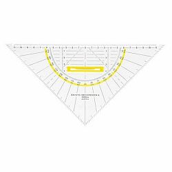 Aristo AR1555/4 trojuholník transparentný 25cm s rúčkou fazetou a atramentovými drážkami