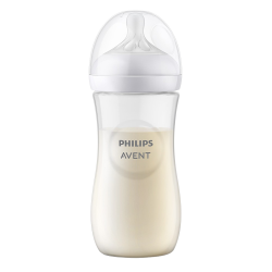 Avent Natural Response priehľadná fľaša s cumlíkom pre podporu rytmu pitia 330 ml