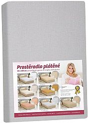 Bellatex Plátené prestieradlo s gumou svetlosivá 90x200