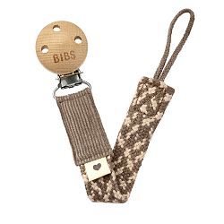 Bibs Paci Braid klip na cumlík Dark Oak / Vanilla