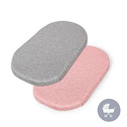 CEBA Plachta do kočíku 73-80 x 30-37 cm 2 ks Light Grey+Pink