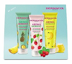 DERMACOL Aroma moment mix dámskych sprchových gélov SG Havajský ananás 250 ml +SG Bahamský banán 250 ml+ SG Lesné jahody 250 ml