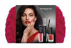 Dermacol Magnum Black riasenka pre objem 9 ml + 07 matný tekutý rúž 4,5 ml + 21 Monroe Red dlhotrvajúci lak na nechty 11 ml