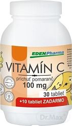 EdenPharma Vitamín C 100 mg príchuť pomaranč 40 tabliet