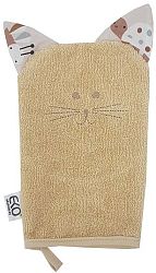 EKO Žinka bavlnená s uškami Cat Beige 20x15 cm