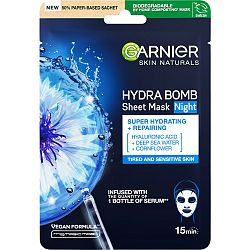 Garnier Skin Naturals Hydra Bomb plátienková maska na noc 32 g