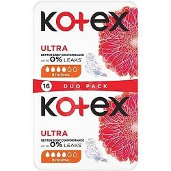 Kotex vložky Ultra Normal s kridelkami 16 ks