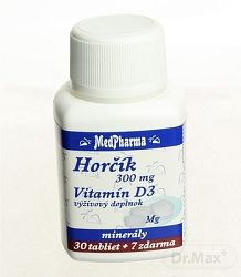 MedPharma Horčík 300 mg + Vitamín D3 37 tabliet