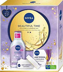 Nivea Beautiful Time, Denný pleťový krém, 50 ml, denný pleťový krém Anti-Wrinkle + Contouring SPF30 50 ml + micelárna voda Soothing Micellar Water 400 ml