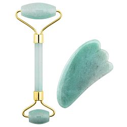 Palsar7 Masážny valček a doštička Guasha jadeit (Green Aventurine Jade Roller & Gua Sha Set)