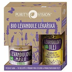 Purity Vision Lavender upokojujúci olej s levanduľou 100 ml + maslo s levanduľou 120 ml darčeková sada