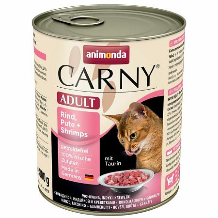 Animonda CARNY ADULT hovädzie kuracie mäso kačacie srdcia 400 g