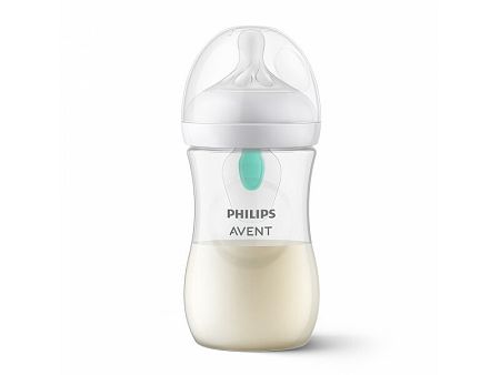 Avent Natural Response priehľadná fľaša s cumlíkom s ventilom AirFree 260 ml