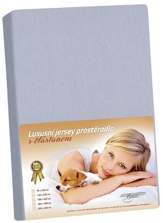 Bellatex plachta jersey s elastanom svetlo sivá 160x200