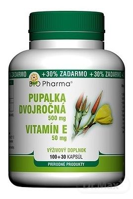 Bio-Pharma Pupalka dv.500 mg Vit.E 50 mg 130 kapsúl