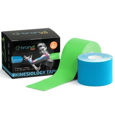 Bronvit Sport Kinesio Tape setmodrá + zelená 2 x 5cm x 6m