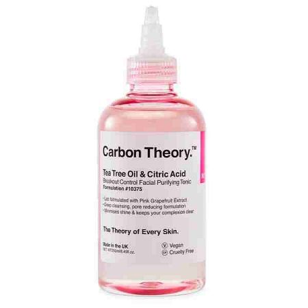 Carbon Theory Tea Tree Oil & Citric Acid čistiace tonikum pre problematickú pleť akné 250 ml