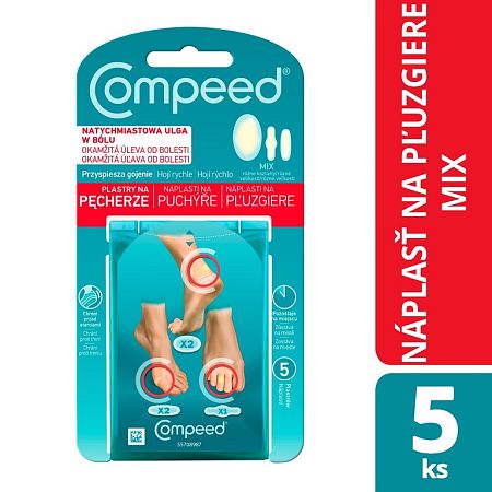 Compeed Náplasti na pľuzgiere mix veľkostí 5 ks