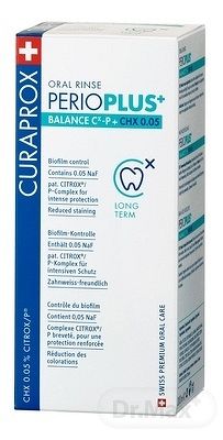 Curaprox Perio Plus+ BALANCE CHX 0,05% ústna voda s chlórhexidínu citroxom a sodium fluoridom 200 ml