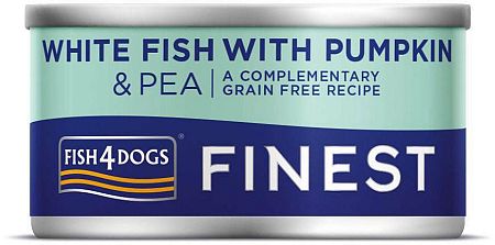 Fish4Dogs Finest bílá ryba s dýní a hráškem 12 x 85 g