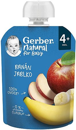 Gerber Natural Kapsička Banán a jablko ovocná desiata 90 g