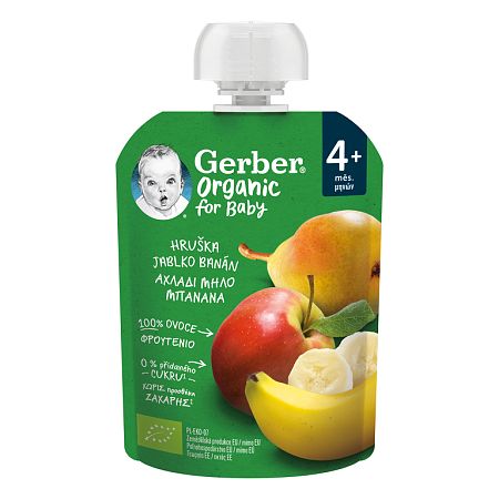 Gerber Organic kapsička hruška jablko a banán 90 g