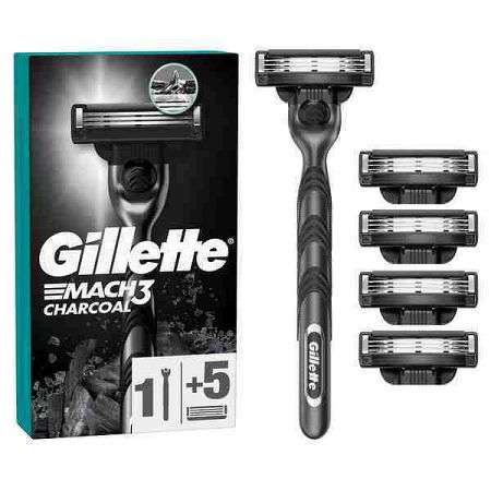 Gillette Mach3 Charcoal Strojček + 5NH