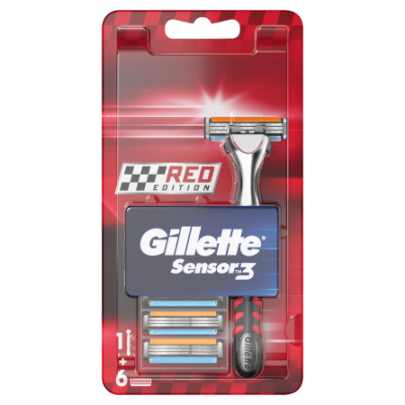 Gillette Sensor RED Strojček + 6 NH