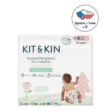 KIT & KIN Plienky jednorazové eko 6 (14 kg+) 26 ks