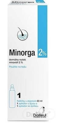 Minorga 2% dermálny roztok sol.der.1x60ml