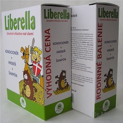 NH Liberella rodinné balenie kondicioner 125 ml + hrebeň + šampón 250 ml darčeková sada