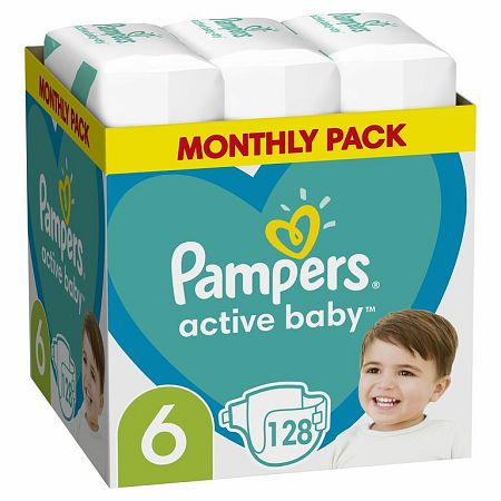 Pampers Active Baby 6 128 ks