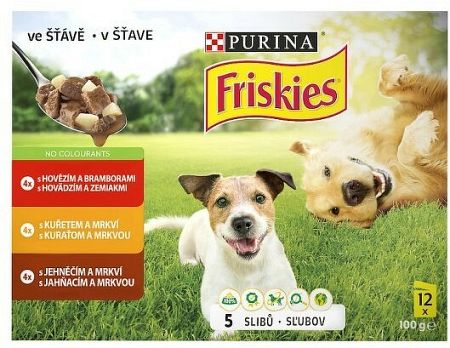 Purina FRISKIES Adult hovädzie + kura + jahňa 12 x 100 g