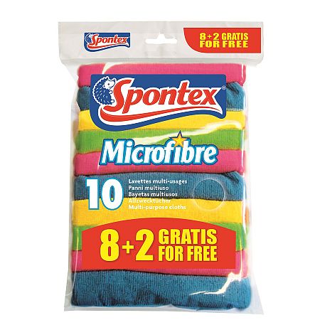 Spontex Microfibre útěrka 30 x 30 cm 8 + 2 ks