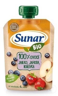 Sunar BIO kapsička jablko jahoda borůvka 100g