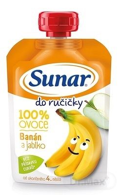 Sunar Do ručičky Banán a jablko 100 % ovocia 4m+ 100 g