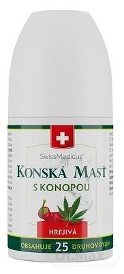 Swiss Medicus Konská Masť s konopou hrejivá masážny roll-on 90 ml