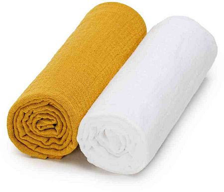 T-TOMI BIO Mušelínové plienky White + Mustard