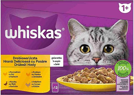 Whiskas adult hydinový výber v želé 12 x 85 g